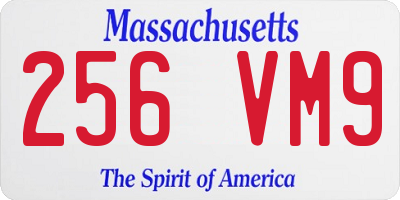 MA license plate 256VM9