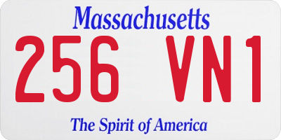 MA license plate 256VN1