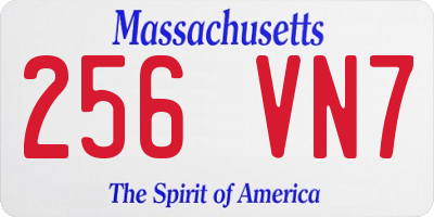 MA license plate 256VN7