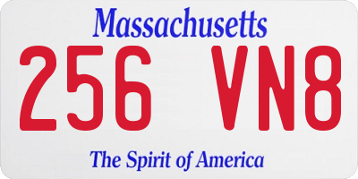 MA license plate 256VN8