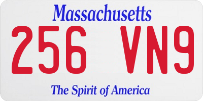 MA license plate 256VN9
