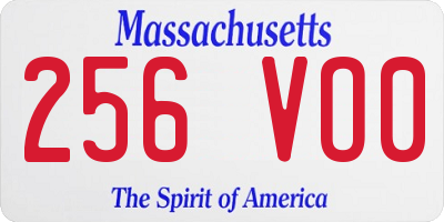 MA license plate 256VO0