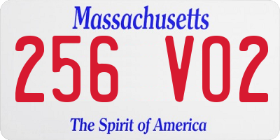 MA license plate 256VO2