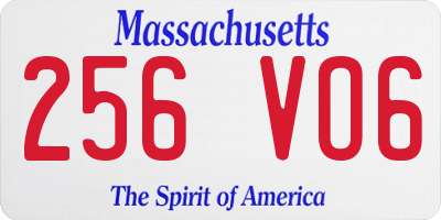 MA license plate 256VO6