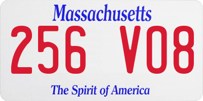 MA license plate 256VO8