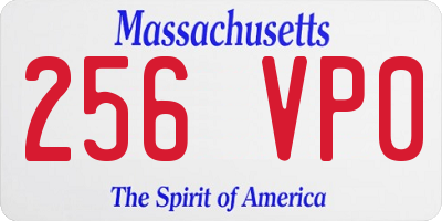 MA license plate 256VP0