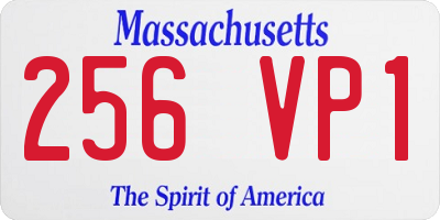 MA license plate 256VP1