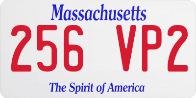 MA license plate 256VP2