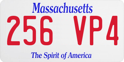 MA license plate 256VP4