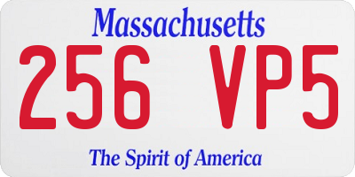 MA license plate 256VP5