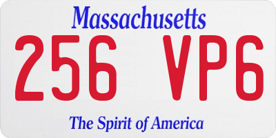 MA license plate 256VP6