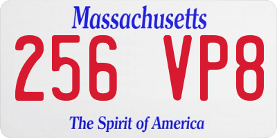 MA license plate 256VP8