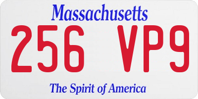 MA license plate 256VP9