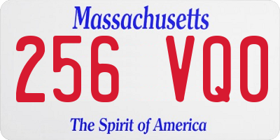 MA license plate 256VQ0
