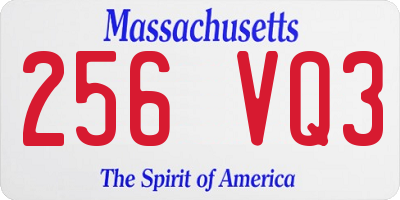 MA license plate 256VQ3