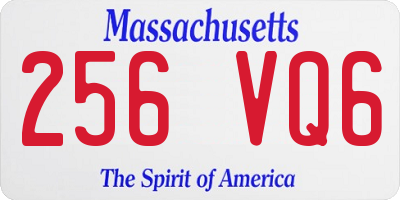 MA license plate 256VQ6