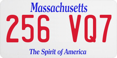 MA license plate 256VQ7