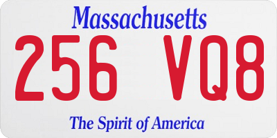 MA license plate 256VQ8
