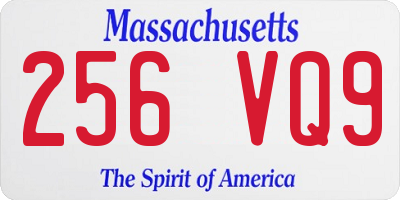 MA license plate 256VQ9