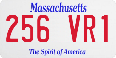 MA license plate 256VR1