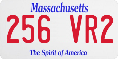 MA license plate 256VR2