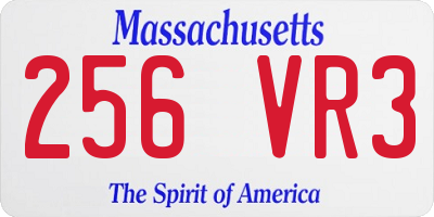 MA license plate 256VR3