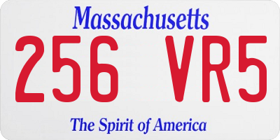 MA license plate 256VR5