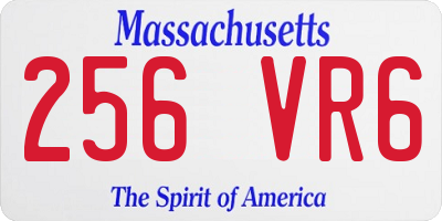 MA license plate 256VR6