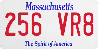 MA license plate 256VR8
