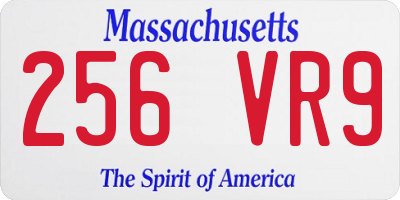 MA license plate 256VR9