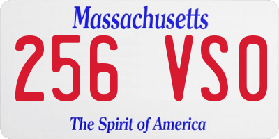 MA license plate 256VS0