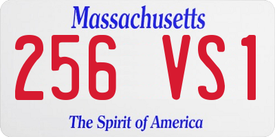 MA license plate 256VS1