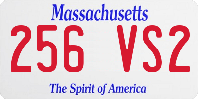 MA license plate 256VS2