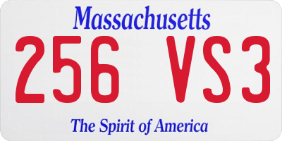 MA license plate 256VS3