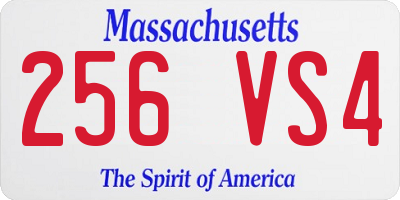 MA license plate 256VS4