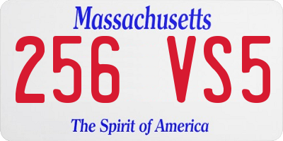 MA license plate 256VS5