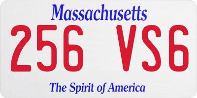 MA license plate 256VS6