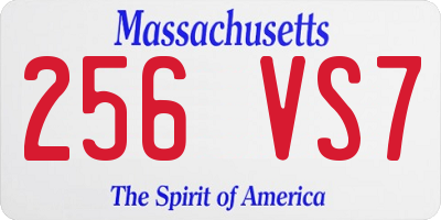 MA license plate 256VS7