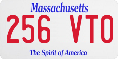 MA license plate 256VT0