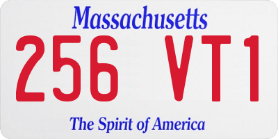 MA license plate 256VT1