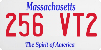 MA license plate 256VT2