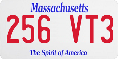 MA license plate 256VT3