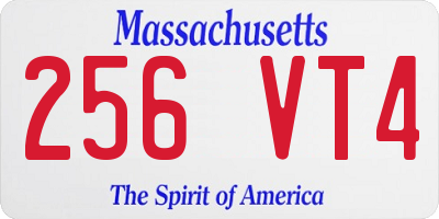 MA license plate 256VT4