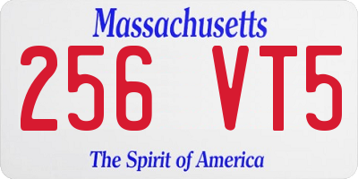 MA license plate 256VT5