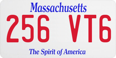 MA license plate 256VT6