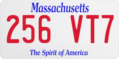 MA license plate 256VT7