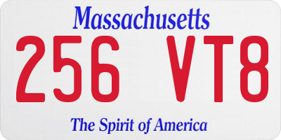 MA license plate 256VT8
