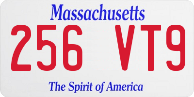 MA license plate 256VT9