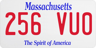 MA license plate 256VU0