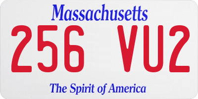 MA license plate 256VU2